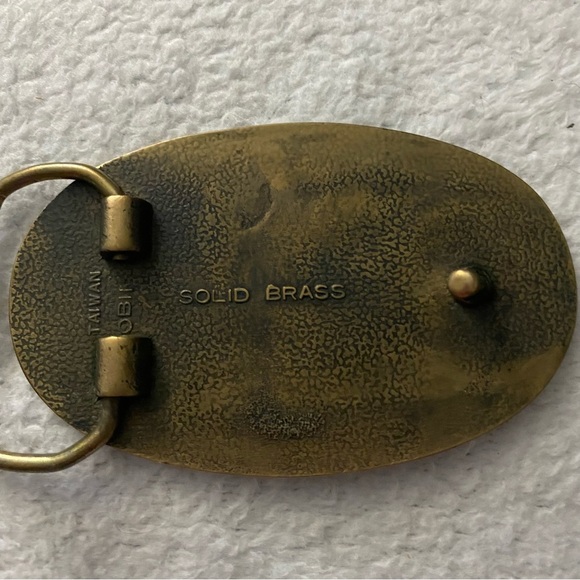 Batch Of Three Vintage Belt Buckles Including Brass Harley Davidson - Picture 5 of 7